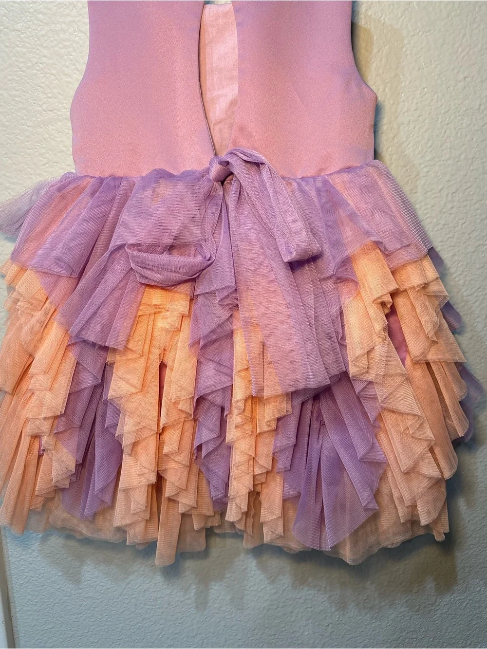 Mimi Tutu Party Dress Lila Elbise Ruffles Lavender & Peach W/Flowers Size 6 NWT